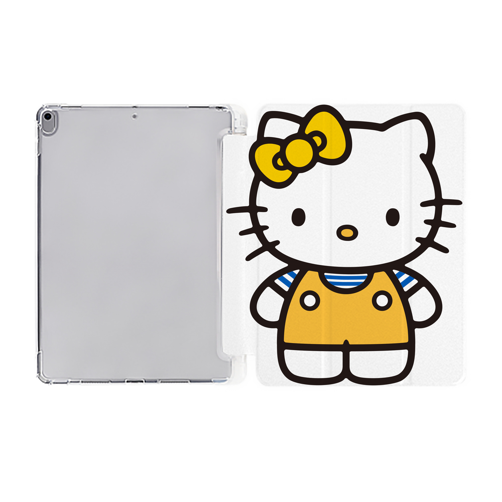 （画像用） Hello Kitty ハローキティ IPad ケース ペン収納付き 三つ折りスタンド PUレザー×シリコン 対応機種9.5/10.5/10.9インチ